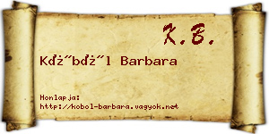 Köböl Barbara névjegykártya